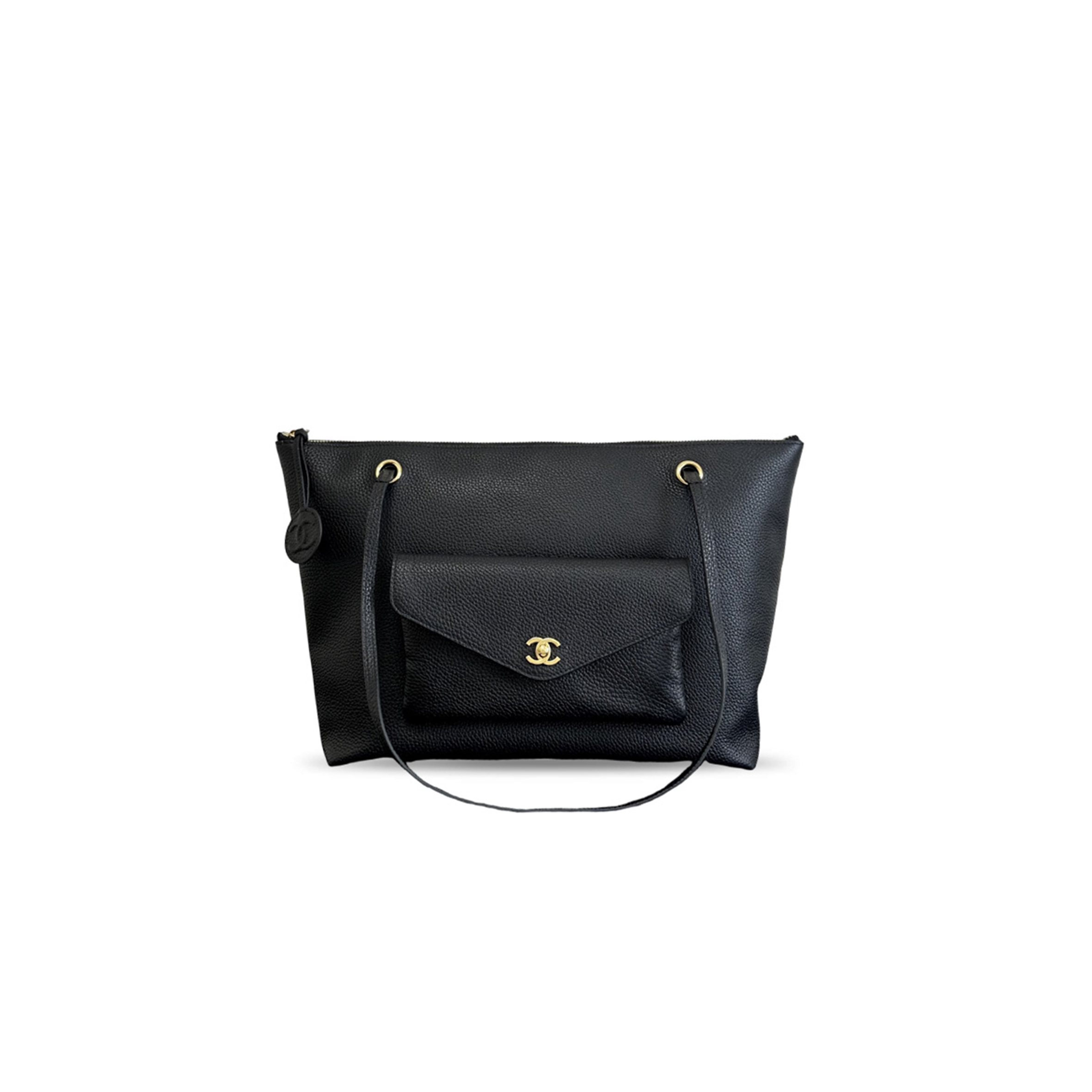 CHANEL GRAINED CALFSKIN & GOLD-TONE METAL TOTE BAG AS6483 (35*22*11cm)